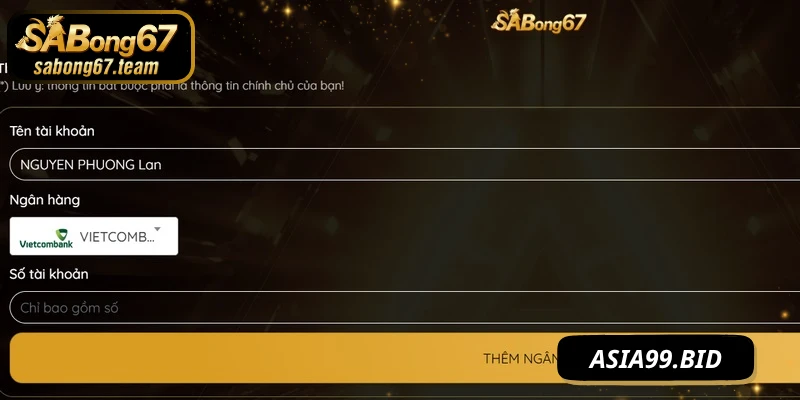 Quy trình rút tiền SABONG67 chi tiết